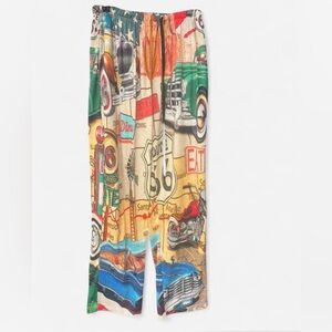 Colorful lounge pants with Vintage Car Print